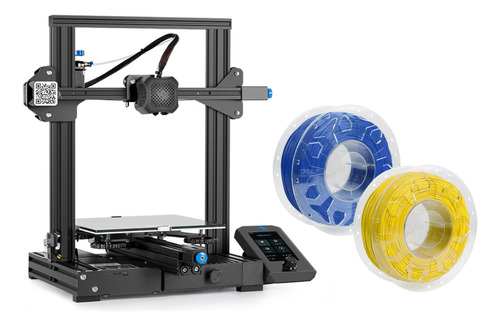Impresora 3d Ender-3 V2 + Filamento Pla Blue Y Yellow 1kg