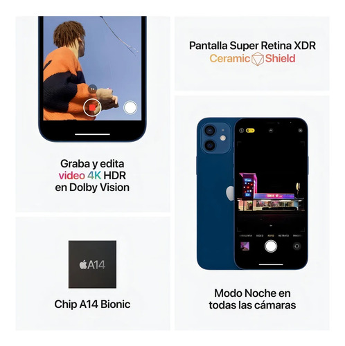 iPhone 12 (64 Gb) | Calidad Excelente | Pantalla Retina Xdr Oled 6.1 | Resistente Al Agua Y Polvo | Compatible Con Magsafe Y Carga Inalámbrica (Reacondicionado)