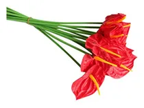 Comprar 20 Flores Artificiales De Anturio, Flores Falsas De Tacto Re