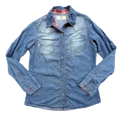 Camisa Jean 47 Street Combinada C/viyela Escocesa Talle 3/42