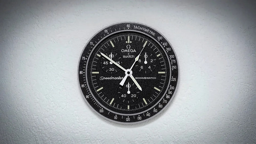 Reloj Pared Estilo Omega Speedmaster Moonswatch Negro Speedmaster Moonswatch