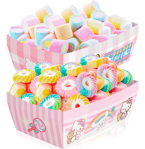 24pcs Rosa Charolas Desechables Plato Fiestas De Hello Kitty