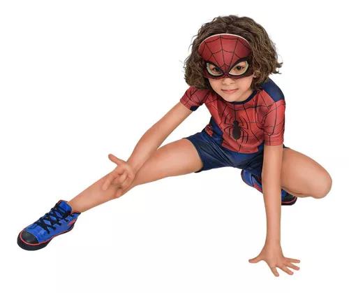 Fantasia Halloween Homem Aranha Com Máscara Pop Curto