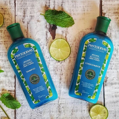 Kit Phytoervas Anticaspa Limão E Menta Shampoo+condicionador