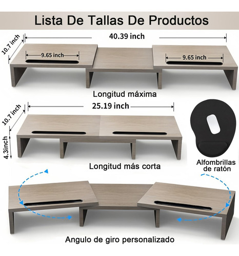 Elegante Soporte Monitor Elevador Piso Pantalla Computadora