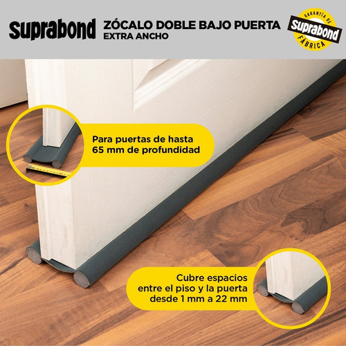 Imagen 4 de 10 de Zócalo Burlete Suprabond Doble Extra Ancho 120cm - Gris