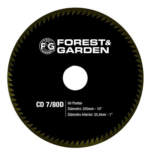 Cuchilla Para Desmalezadora Cd7/80d Forest Y Garden 255mm