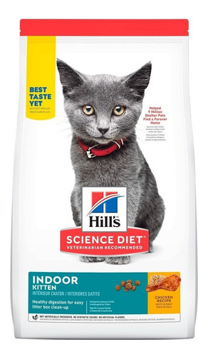 Imagen 1 de 2 de Alimento Hill's Science Diet Indoor para gato de temprana edad sabor pollo en bolsa de 3.5lb