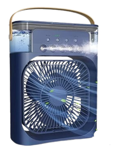 Ventilador Portátil De Mesa Mini Ar Condicionado Umidificado Cor Azul