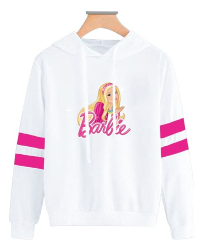 Buzo Hoodies Saco Color Blanco De Barbie