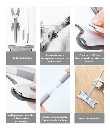 Imagem 5 de 8 de Kit Mop Limpeza Xmop Com Extrusão Manual Lava Seca Multiuso