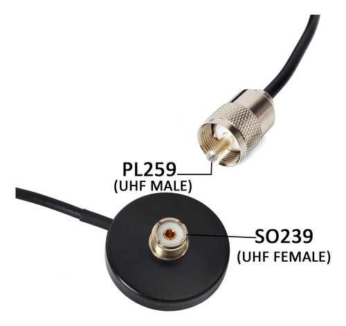 Hys So239 Uhf-male Pl259 Universal Mini Tamaño Base Interior