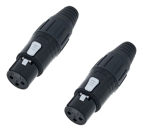 Conector Canon Hembra Xlr Seetronic Ficha Negra X2 (par)