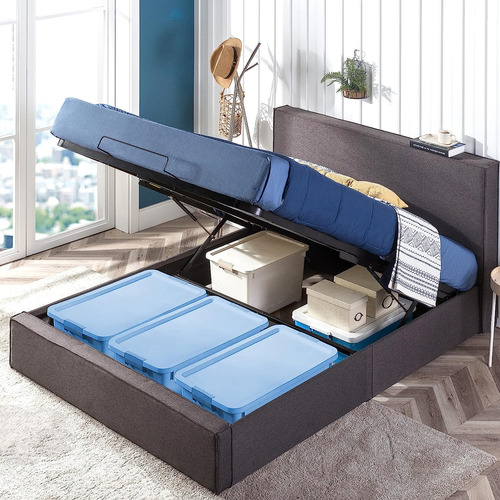 Finley Upholstered Platform Bed Frame With Lifting Storage /