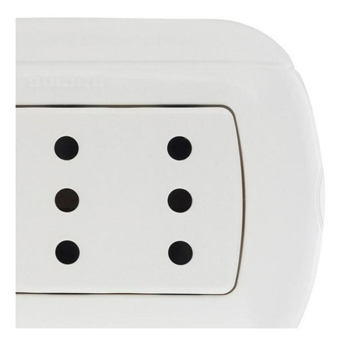 Tomacorriente Triple 10 A Sobrepuesto Blanco