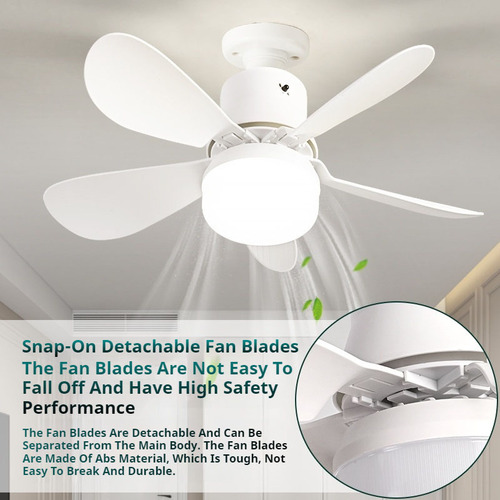 Ventilador De Techo Moderno Con Control De Bombilla Led 30w