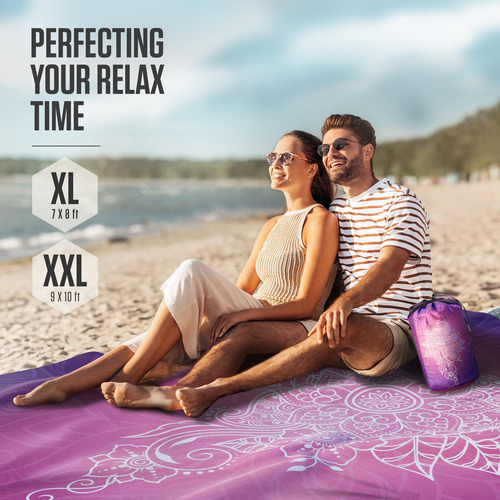 Manta De Playa Venture 4th Mandala Morado Xl 7 X 8 Pies Mandala Morado