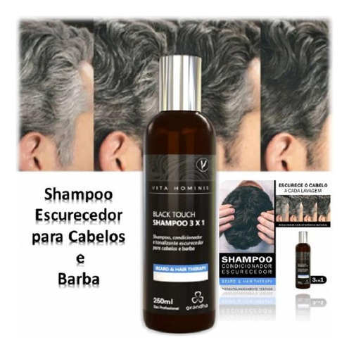Shampoo Escurecedor Para Cabelo E Barba Black Touch 250ml
