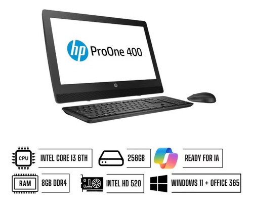All In One Hp Proone 400 G2/ I3-6100/ 8gb Ram/256ssd/grado A (Reacondicionado)