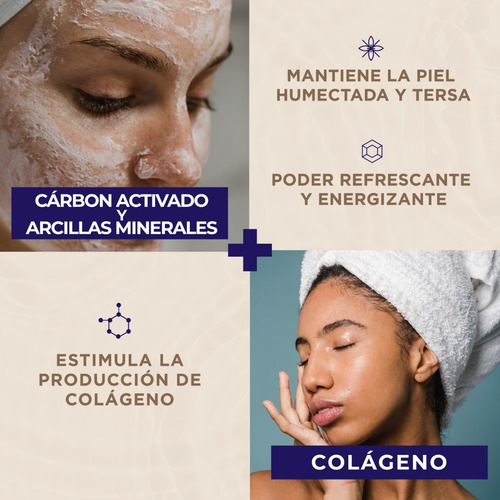Imagen 3 de 7 de Mascarilla Facial 60ml Acido Hialuronico Arcillas Hidratante