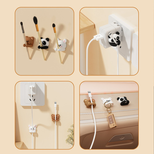 Bonito Organizador De Cables De Escritorio, 3 Clips Enrollad