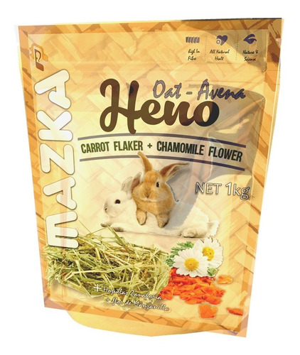 Heno Avena Para Conejos Digestivo + Manzanilla Zanahoria 1kg