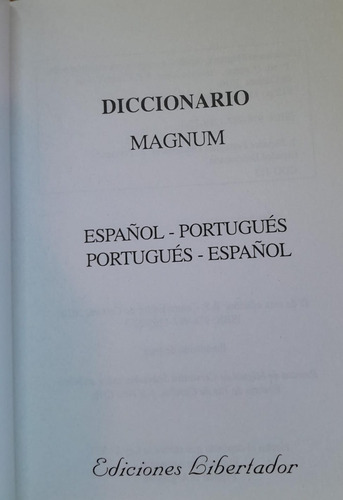 Diccionario Español -portugues - Portugues Español - Magnum