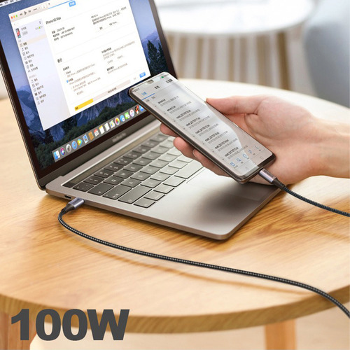 Cabo Usb Tipo C 100w Trançado Para Samsung S22 S23 S24 S25