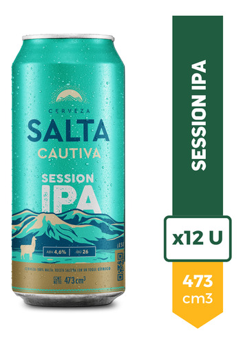Cerveza Salta Cautiva Session Ipa Lata 473ml Pack X12