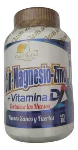 Magnesio Zinc Calcio + Vitamina D X 100 Cápsulas De 500mg 