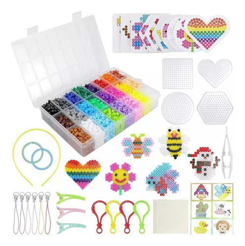 Hama/ Perler 5mm Juego De Cuentas Fusibles De 24 Colores Diy