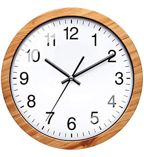 Nuovo Reloj De Pared Redondo De Madera De 10 Pulgadas Reloj 