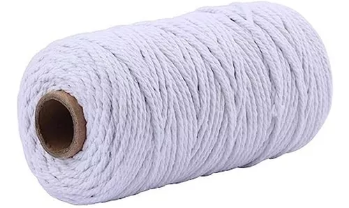 Cuerda trenzada de algodón de 0.157 in para macramé y  manualidades, hecha a mano, para decoración del hogar : Arte y Manualidades
