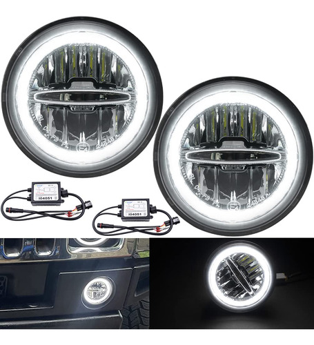 Njsbyl Led Daytime Running Lampara Luz Montaje Hummer Blanco