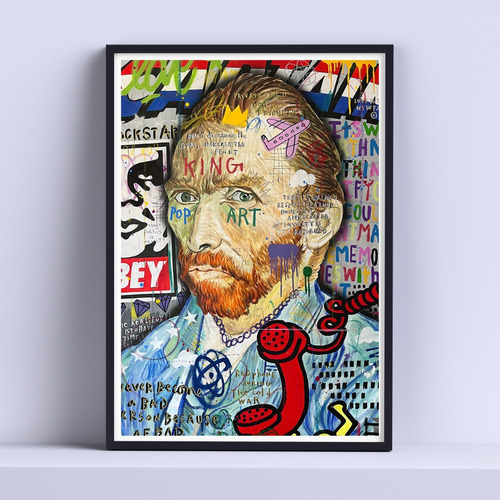 Cuadro Vang Gogh King Pop Art Deco 30x40cm List P Colgar