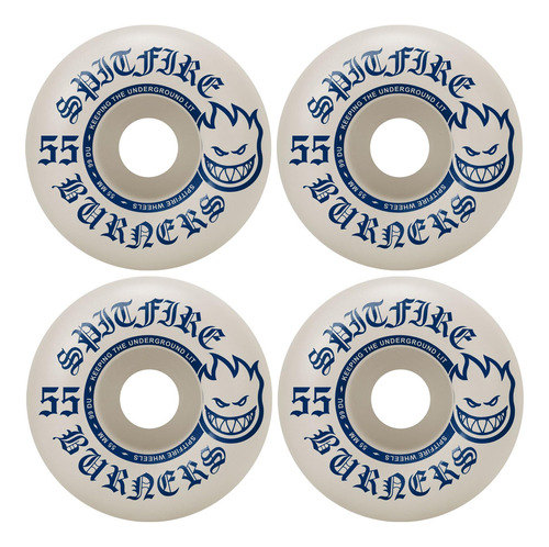 Ruedas De Skate Spitfire Burners 55mm 99a Blanco/azul