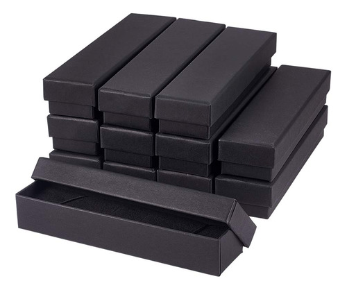 Benecreat Paquete De 12 Cajas De Joyeria De Carton Negro Par