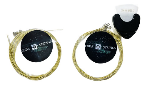 2 Pak De Cuerdas Coda Strings P/guitarra +pua Jimmy+portapua