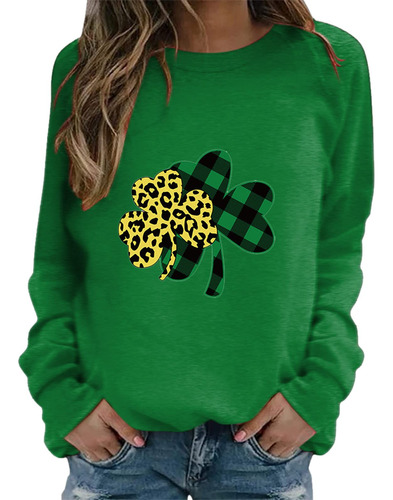 Camiseta Otoño Para Mujer Manga Larga Dia San Patricio