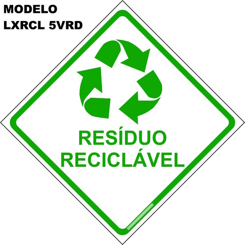 Adesivo Lixo Reciclável Não Reciclável 10 X 10 Cm 5 Un Car