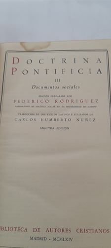 Doctrina Pontificia 3 Documentos Sociales (usado)