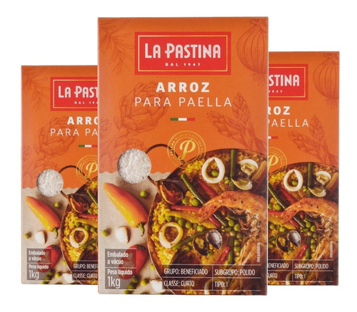 3x Arroz Para Paella La Pastina 1 Kg