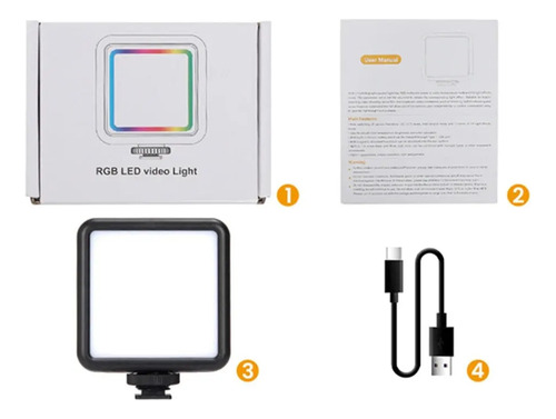 Luz Relleno Panel Led Rgb Para Camara + Soporte Zapata Fria