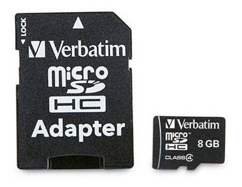 Memoria Micro Sd 8 Gb Verbatim Con Adaptador Clase 4 96807