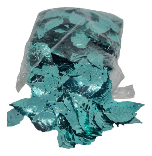 Lentejuela Metalizada Forma De Hoja 14x24 Mm Pack X 50 Gr Verde Agua