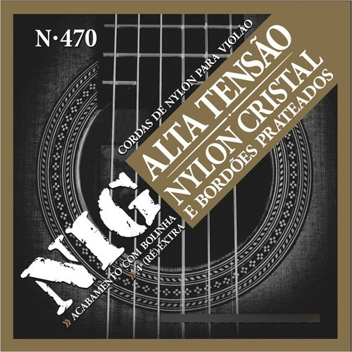 Encordoamento Violão Nylon Nig Tensão Alta N470 Bolinha Kit5