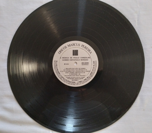 Lp Vinil Carmem Costa P. Marques Cantam P. Vanzolini 1974 (Usado)