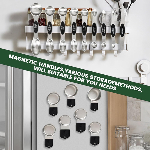 Juego De Cucharas Magnéticas De Acero Inoxidable Con 7 Tazas