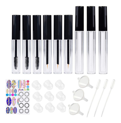 Kare & Kind 9pcs Tubos De Mascara Vacios Rellenables, Bote