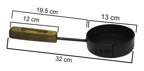 Imagen 2 de 6 de Provoletera Fundicion Hierro Mango Madera 13 Cm Parrilla
